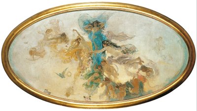 Nymphs and Cupids (sketch) by Ignacio Pinazo Camarlench